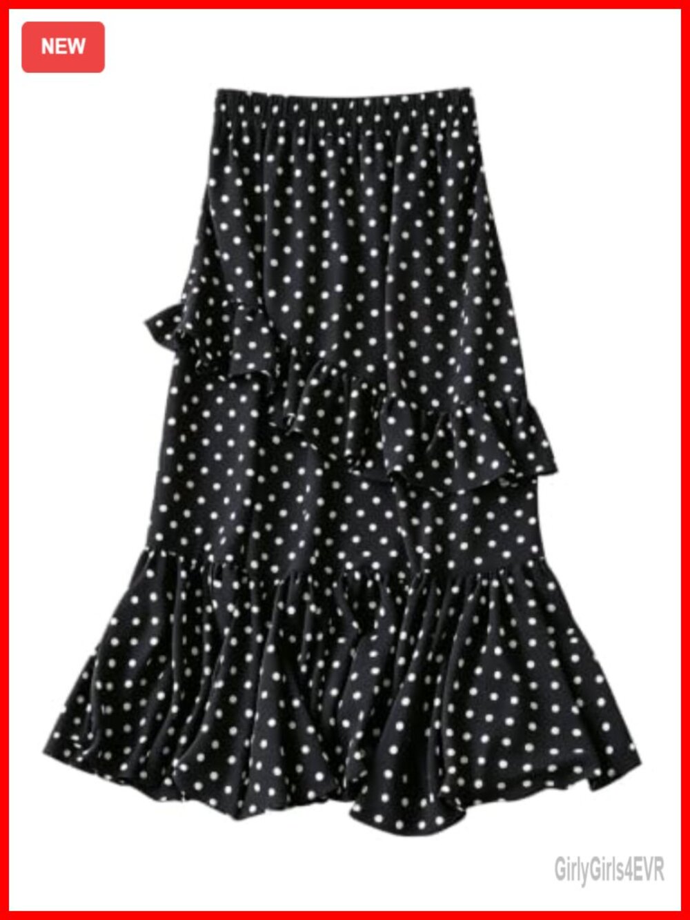 Women's A-Line Polka Dots Ruffle Tiered Long Skirt Vacation Party